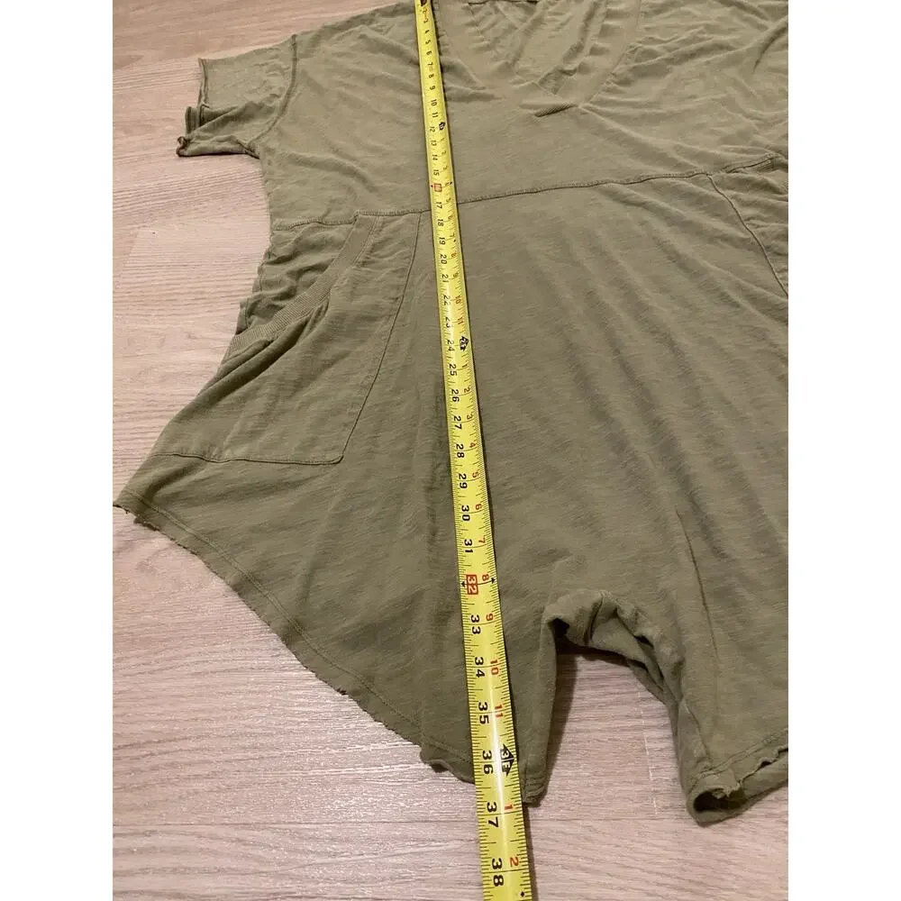 Free People Intimately Why‎ Not Romper M Green Oversized Boho Lounge Beach